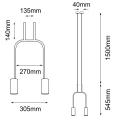 Lampa wisząca Vai 2 Krótka - Mosiądz polerowany-czarna (305 mm) 8841 (Amplex) Antigo