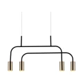 Lampa wisząca Vai 4 - Mosiądz polerowany-czarna (580 mm) 8839 (Amplex) Antigo