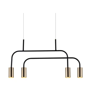 Lampa wisząca Vai 4 - Mosiądz polerowany-czarna (580 mm) 8839 (Amplex) Antigo