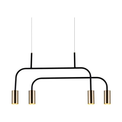 Lampa wisząca Vai 4 - Mosiądz polerowany-czarna (580 mm) 8839 (Amplex) Antigo