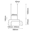 Lampa wisząca Vai 4 - Mosiądz polerowany-czarna (580 mm) 8839 (Amplex) Antigo