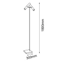 Lampa podłogowa Kavos - Mosiądz polerowany-czarna (1800 mm) 8378 (Amplex) Antigo
