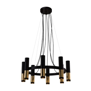 Lampa wisząca Kavos 8 - Mosiądz polerowany-czarna (730 mm) 8372 (Amplex) Antigo
