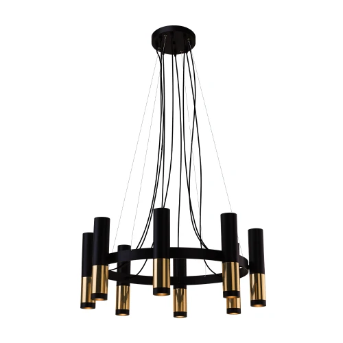 Lampa wisząca Kavos 8 - Mosiądz polerowany-czarna (730 mm) 8372 (Amplex) Antigo