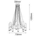 Lampa wisząca Kavos 8 - Mosiądz polerowany-czarna (730 mm) 8372 (Amplex) Antigo