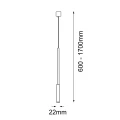 Lampa wisząca Lara 1 - Mosiądz polerowany-czarna (1700 mm) 8346 (Amplex) Antigo