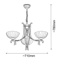 Lampa wisząca Granada 3 - Patyna połysk (710 mm) 8313 (Amplex) Antigo
