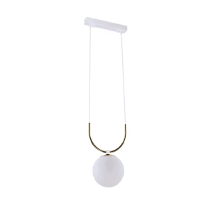 Lampa wisząca Balos - Mosiądz polerowany-biała 8163 (Amplex) Antigo
