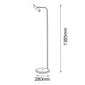Lampa podłogowa Amos - Mosiądz polerowany-biała (1385 mm) 8143 (Amplex) Antigo