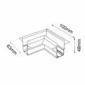 Łącznik "L" wpuszczany do szynoprzewodu magnetycznego KOMATSU czarny 6509 SHILO