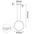 Lampa wisząca AGARO 87cm czarna 5310 barwa ciepła 3000K SHILO