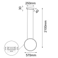 Lampa wisząca AGARO 57cm czarna 5302 barwa neutralna 4000K SHILO