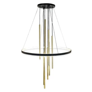 Lampa wisząca Luna - Mosiądz mat-czarna 3000K 5215 Antigo