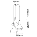 Lampa wisząca Mahaka 3 - Szara (500 mm) 5183 (Shilo) Antigo