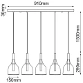 Lampa wisząca Botor 5 - Czarna (910 mm) 5098 (Shilo) Antigo