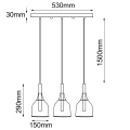 Lampa wisząca Botor 3 - Czarna (530 mm) 5096 (Shilo) Antigo