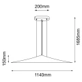 Lampa wisząca Brito 114 - Platyna mat (1140 mm) 5070 (Shilo) Antigo
