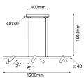 Lampa wisząca Yabu 6 - Czarna (1200 mm) 5067 (Shilo) Antigo