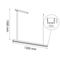 Lampa wisząca Hiate Line - Czarna (1200 mm) 3000K 1848 (Shilo) Antigo