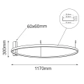 Plafon AGARI 117cm 1350 czarny barwa ciepła 3000K SHILO