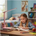 Różowa lampka biurkowa, regulowane ramię LED 7W zmienna barwa 3CCT
