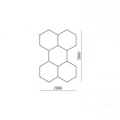  Oprawa sufitowa LED HEXLINE 208x300cm 6500K Kobi - zestaw