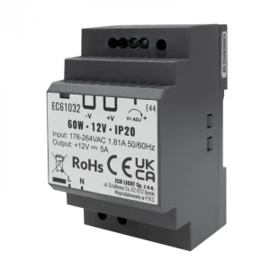 Zasilacz na szynę DIN PREMIUM 12V 60W EC61032 Eco Light