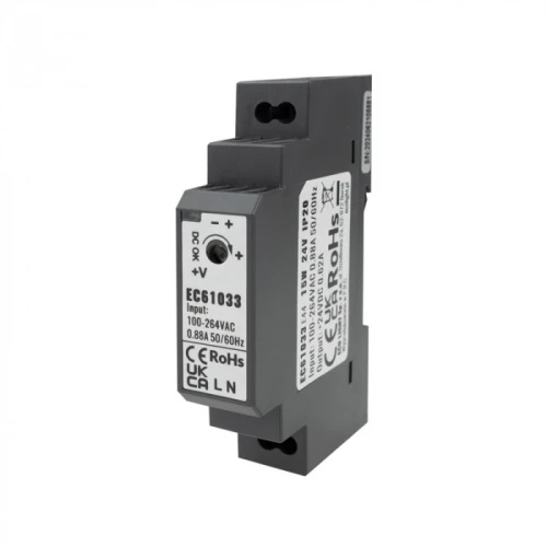 Zasilacz na szynę DIN PREMIUM 24V 15W EC61033 Eco Light