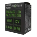 Zasilacz na szynę DIN PREMIUM 12V 80W EC61283 Eco Light