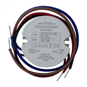 Zasilacz do puszki fi60 45W 24V IP67 50x22 EC61655 Eco Light