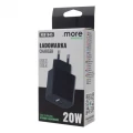 Ładowarka sieciowa 20W USB-C + USB-A czarna ME61645 Eco Light