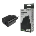 Ładowarka sieciowa 20W USB-A czarna ME61699 Eco Light