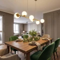 Lampa wisząca Goldlux BIANCA 6xE14 złoty-biały – 341686