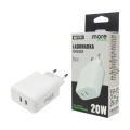 Ładowarka sieciowa 20W 2x USB-C biała ME61701 Eco Light