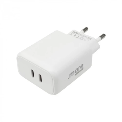 Ładowarka sieciowa 20W 2x USB-C biała ME61701 Eco Light