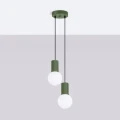 Lampa wisząca HALO 2P zielona oliwka SL.1974 SOLLUX