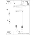 Lampa wisząca HALO 2L ultramaryna SL.1987 SOLLUX