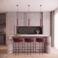 Lampa wisząca ARCHE 3P burgund SL.2044 SOLLUX