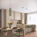 Lampa wisząca ARCHE 3P zielona oliwka SL.2050 SOLLUX