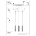 Lampa wisząca KARBON 3L burgund SL.2302 SOLLUX