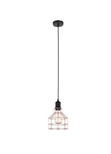 Lampa wisząca Perifo z drucianym kloszem w kolorze miedzi Italux 