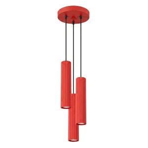 Lampa wisząca KARBON 3P czerwona SL.2341 SOLLUX