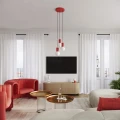 Lampa wisząca HALO 1 czerwona SL.2396 SOLLUX