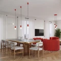 Lampa wisząca HALO 1 czerwona SL.2396 SOLLUX