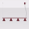 Żyrandol NOX 4L burgund SL.2558 SOLLUX