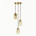 Lampa wisząca LIRA 3, złota, kryształowe klosze LP-2024/3P GD Light Prestige