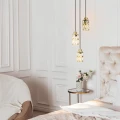 Lampa wisząca LIRA 3, złota, kryształowe klosze LP-2024/3P GD Light Prestige