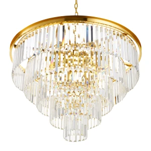 Lampa wisząca SPLENDORE 80 cm - żyrandol złoto-kryształowy DN915-80P Step into Design