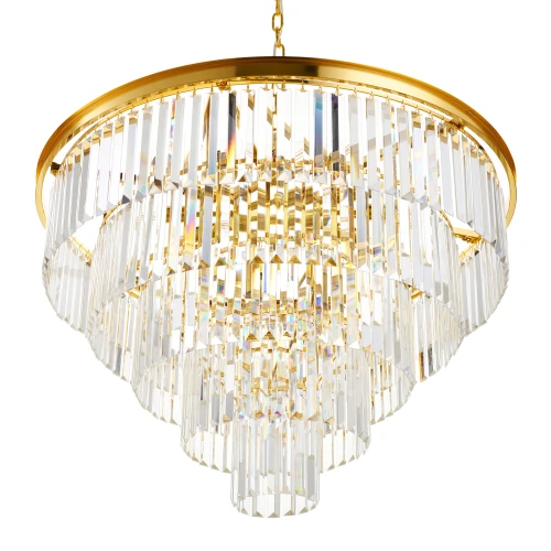 Lampa wisząca SPLENDORE 80 cm - żyrandol złoto-kryształowy DN915-80P Step into Design