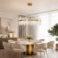 Lampa wisząca HESTIA 100 cm – żyrandol LED, złoty połysk ST-4999-100 mirror gold Step into Design